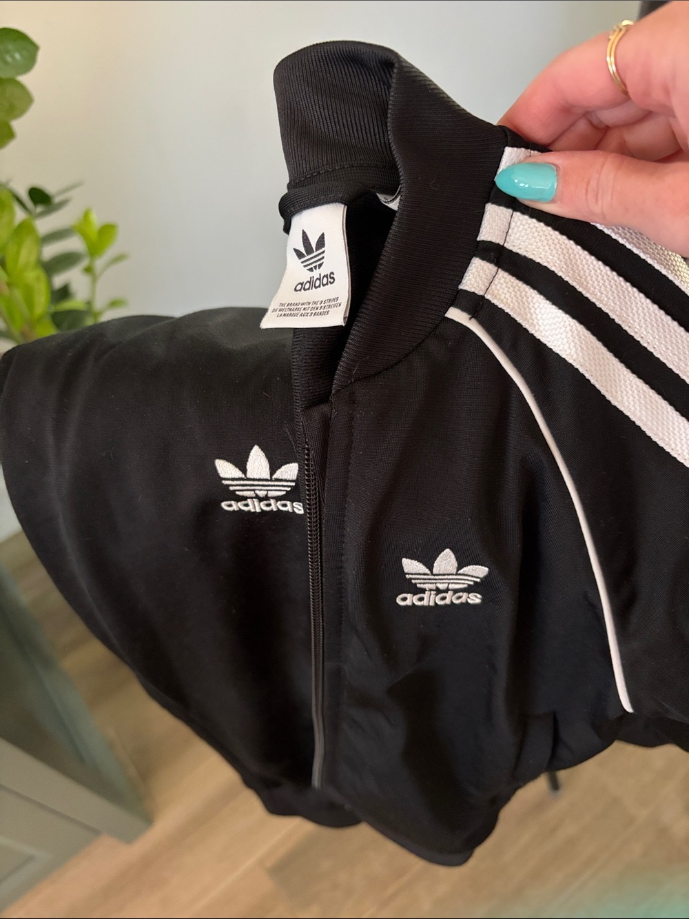 adidas Black with White Stripes kids track suit